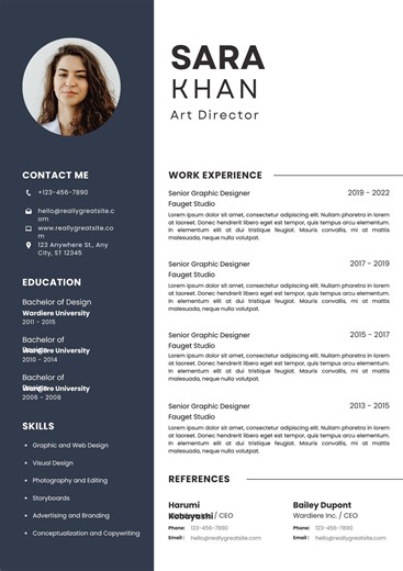 Editable Resume Template for Canva, Editable Page CV Template With Photo, Minimalist Resume and Cover Letter and Instant Download - Etsy