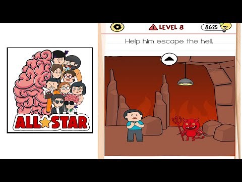 Brain test All-Star Master level 8 help him escape the hell