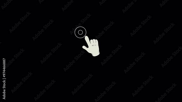 Cartoon Clickers: Playful and Creative White Hand Styles, cursor pushing on a screen, transparent background, can be composed with the subscribed button.