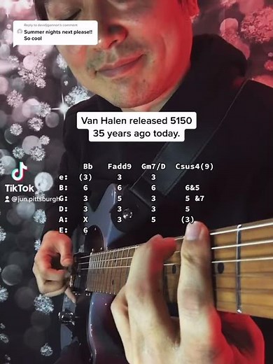 Summer Nights - Van Halen ( intro guitar with tab and chords)