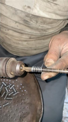 Making a Compression Spring Using a Hand Drill#shorts