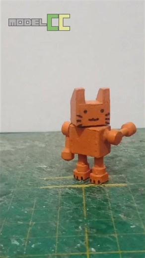 Cardboard Figure Cat Robot (Stop motion)