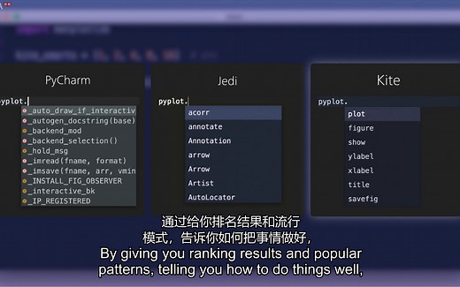Kite一个AI驱动的代码完成工具 基于机器学习 帮你自动些python