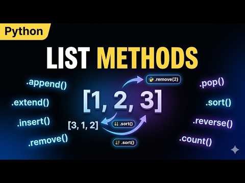 Python List Methods in 5 Minutes |Python list | .append(), .pop(), .sort() & More!