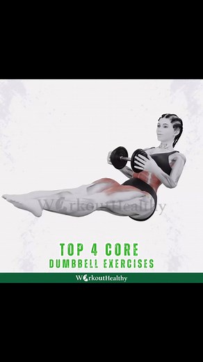 Top 4 Core Dumbbell Exercises ~ FOLLOW WorkoutHealthy for more~ ~ #coreworkout #absworkout #fitnessgoals | WorkoutHealthy
