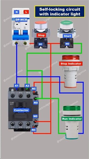 Self Locking Circuit Diagram Explained in 30 Seconds #electrical