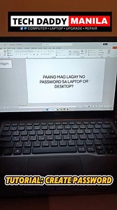 7.5K views · 48 reactions | Tutorial: paano mag create ng password sa laptop or desktop | Tech Daddy Manila | Facebook