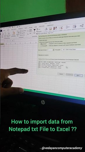 Notepad TXT File Excel me kaise Import kare | Excel Trick #Shorts #excel