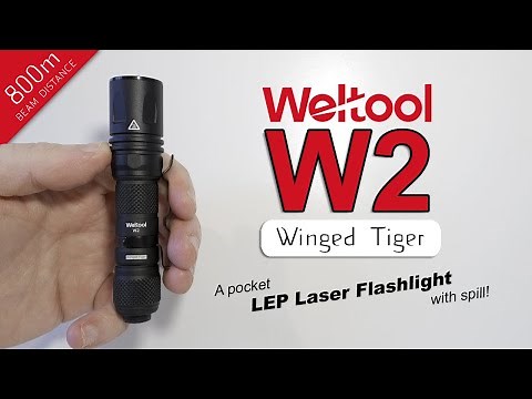 Weltool W2 'Winged Tiger' - Mini LEP Laser Flashlight - 800m beam distance, 14500 & charger included