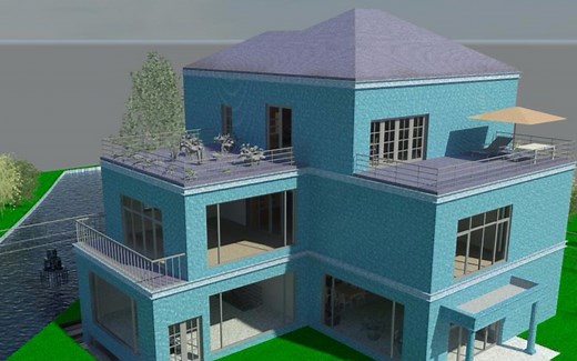 【revit建模】小别墅模型漫游展示 渲染展示