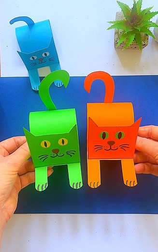 Beautiful paper cats for your child to enjoy at home..🐈🐈 #craft #children #kids #art #crafts #kidsactivities | crafts for kids