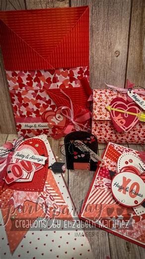 Elizabeth Martinez on Instagram: "💝 The full reveal is HERE 💝 Today’s the day we put all three projects together — plus the fourth project that pulls everything into one amazing gift. I’m giving you a little peek, but I’m saving the how-to for class. 😉 That final piece is a 12” x 12” designer paper pocket folder with three perfectly sized spots to hold each of the gifts we created. It turns everything into one cohesive, wow-worthy Valentine that feels thoughtful, creative, and extra special. 