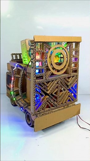 new Gauri Ganesh DJ lightning truck with cardboard making science project#shorts #viral #world