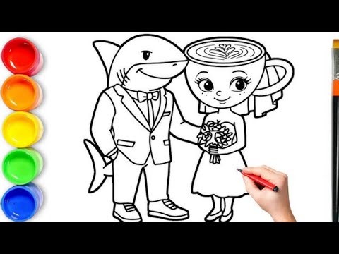 How To Draw Ballerina Cappuccina (Bride) and Tralalero Tralala (Groom) | Easy Step By Step