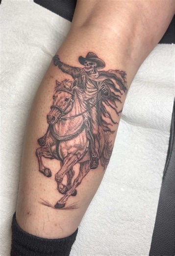 Skeleton Cowboy Tattoo by Las Vegas Artist