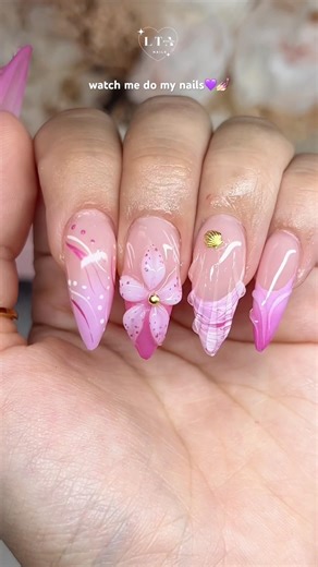 Purple spring nail tutorial💜💅🏻 posted a step by step video #naildesign #nailart #nails