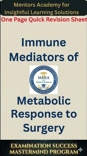 One page Revision Sheet-Immune Mediators of metabolic Response.