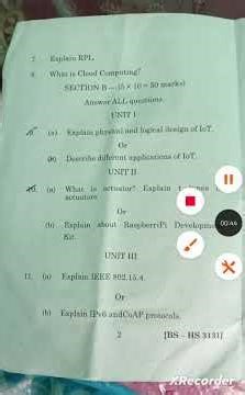 Degree V-SEM COMPUTER(IOT) INTERNET OF THINGS AU-25 PAPER/@lasya tech