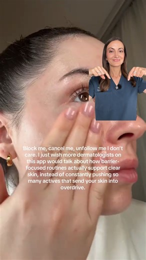 💡Barrier care isn’t the opposite of skincare treatment, it’s what makes your treatment actually work. As a dermatologist, I see this all the time: people over-treating and damaging their barrier in the process. A strong, healthy barrier helps your actives do their job without leaving your skin red, flaky, or irritated. Here’s how to build a routine that supports your barrier and delivers real results: 🧴 Keep it gentle: Use a mild, non-stripping cleanser Moisturize with ceramides and glycerin A