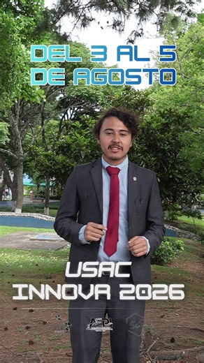 💡 Las grandes ideas comienzan con una oportunidad. ¿Estás listo para aprender, crear y conectar con personas que están transformando el futuro? USAC INNOVA 2026 reúne a estudiantes, profesionales y líderes en un espacio diseñado para inspirar, compartir conocimientos y descubrir nuevas perspectivas sobre innovación y tecnología. 📅 3 al 5 de agosto de 2026 🕑 Horario: 2:00 p.m. a 6:00 p.m. 📍 Sala Magna Iglú – Universidad de San Carlos de Guatemala Durante tres días vivirás conferencias, experi