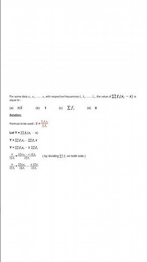 For some data x1,x2,...xn, with respective frequencies f1, f2,....fn, the value of
