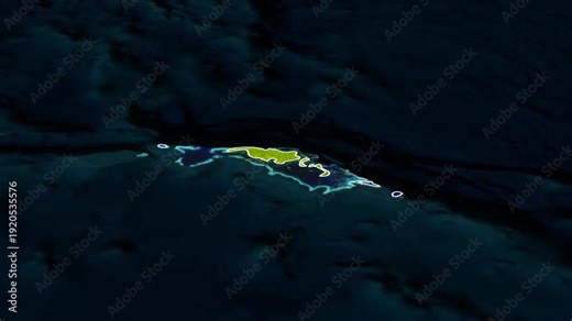 PALAU Map with PALAU Flag Inside, Realistic Country Shape Animation