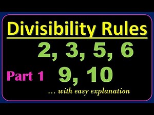 Divisibility Rules of 2, 3, 5, 6, 9 and 10 | Divisibility Rules in Maths | Part 1