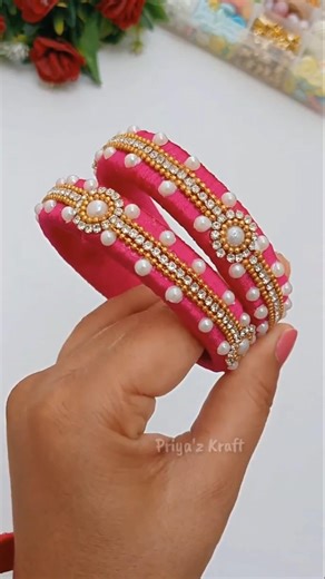 DIY Silk Thread Bangles💗 #handmade #diy #shorts #priyazkraft