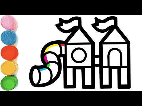 How To Draw a Playground Slide Drawing | Water Slide Drawing for Kids | Water Slide Park Drawing