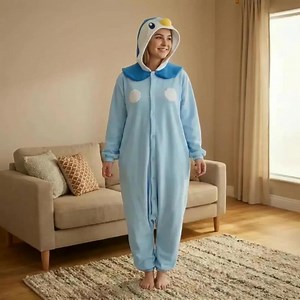 Pyjama pingouin pour adultes - Joli pyjama kigurumi en polaire, pyjama d'hiver à capuche doux, cadeau douillet pour elle - Etsy France