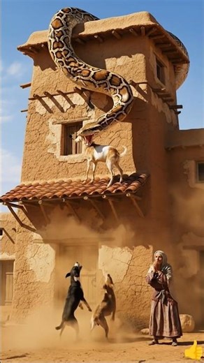 Giant Python Attacks Goat on Village House 😱 | Shocking Wildlife Scene Caught on Camera