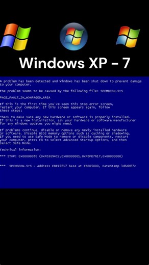 Evolution of Windows Blue Screen of Death #windows #microsoft #windows95 #windows10 #windows11