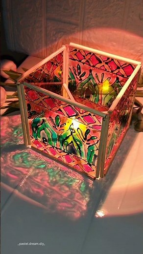 DIY Glass Painting ✨#diylampideas #acrylic sheet#glasspainting #tutorial