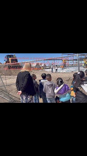 In construction a topping out ceremony is a builders’ rite, traditionally held when the last beam is placed. 🚜 🏗️ #construction Red Rock Elementary #newschool | Gallup McKinley County Schools