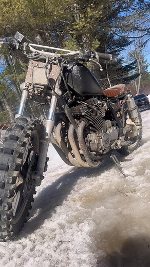 Air cooled, 748cc, Inline-4, DOHC, 81.44 HP - 1982 Yamaha XJ750 Maxim Scrambler build 😏 #yamaha #scrambler #maxim #xj750 #offroad #motorcycle #straightpipe #inline4 #750cc #atvtrails #fyp #funnyvideos #ridiculousdumoulinz