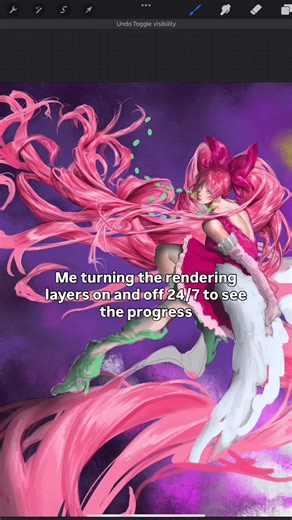 Why drawing takes a long time to finish 🫣 #artreels #digitalart #procreateart #artprocess #wip