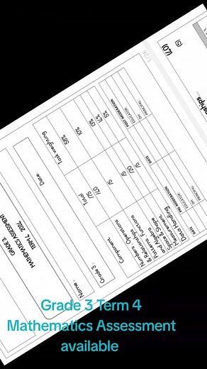 Grade 3 Term 4 Mathematics Assessment Resource Pack