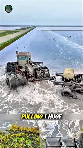 This Tractor Makes Rice Straw Disappear Underwater!