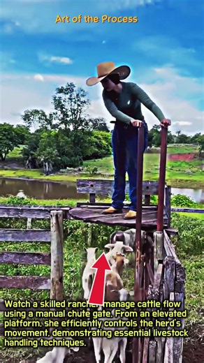 Efficient Cattle Chute Gate Operation #worker #process #ranching #cattle #livestock