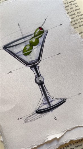 Inside an industrial designer’s cocktail sketch process