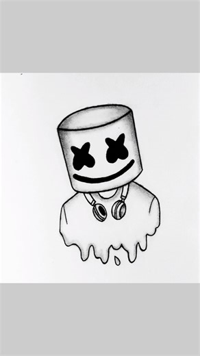 Marshmallow drawing easy / pencil sketch #shorts #shortsviral