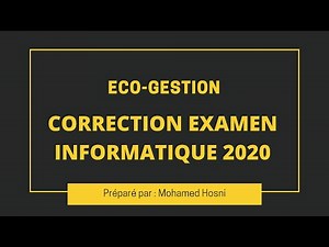 Correction examen informatique bac économie gestion 2020