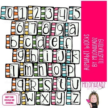 Alphabet Blocks clip art, Letters clip art COLORED Version