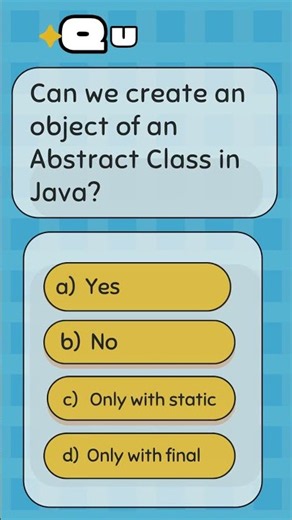 Can We Create an Object of an Abstract Class? 🤔 | Java MCQ #shorts #OOPs