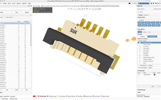 【封装库简介】205. HRS广濑电机FH12系列FPC/FFC连接器封装库（0.5mm间距）
