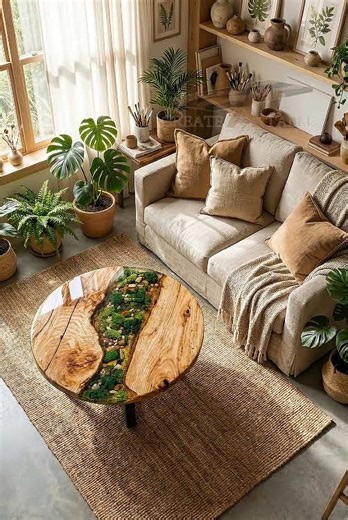 DIY Epoxy Coffee Table with Live Edge Wood