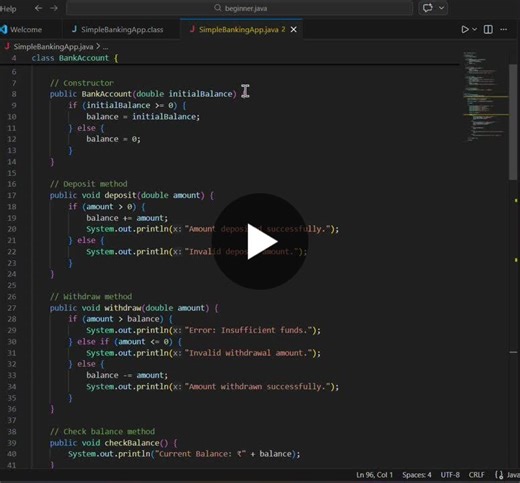 Java Banking System with OOP and Validation | Mansi Gupta posted on the topic | LinkedIn