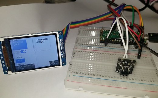 树莓派PICO移植LVGL极限压力测试300MHz，通过 DMA加载到PIO端口