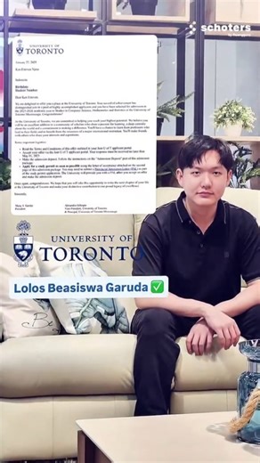 Schoters | Bimbingan Studi LN on Instagram: "Awalnya cuma mimpi sambil scroll-scroll kampus luar negeri… Sekarang? LoA dari Toronto udah di tangan 🤩🇨🇦 Semua ini bukan kebetulan, tapi hasil dari langkah yang tepat: 1️⃣ Riset kampus, jurusan, dan beasiswa sesuai tujuan dan profil 2️⃣ Menyusun CV, personal statement, dan surat rekomendasi yang kuat 3️⃣ Mempersiapkan skor IELTS/TOEFL 4️⃣ Apply kampus dan beasiswa sebelum deadline Kalau kamu juga mau mulai dari langkah pertama, info kampus & beasi