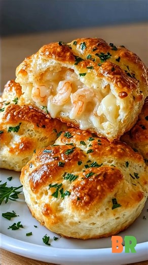 Shrimp & Crab Biscuit Bombs 🦐🦀 Flaky biscuit dough encases a rich, creamy blend of shrimp and crab, baked until golden and tender. The contrast between buttery layers and savory seafood filling delivers a refined yet comforting bite, ideal for controlled baking and precise seasoning. 🛒Ingredients : 1 can flaky biscuit dough (8 biscuits) ½ lb shrimp, peeled and deveined, finely chopped ½ cup lump crab meat ¼ cup cream cheese, softened 2 tbsp mayonnaise 1 tsp garlic powder 1 tsp lemon juice 1 t